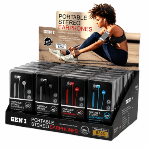 GEN1, Portable Stereo Earphones with Mic, Wired Headset, 24 PC